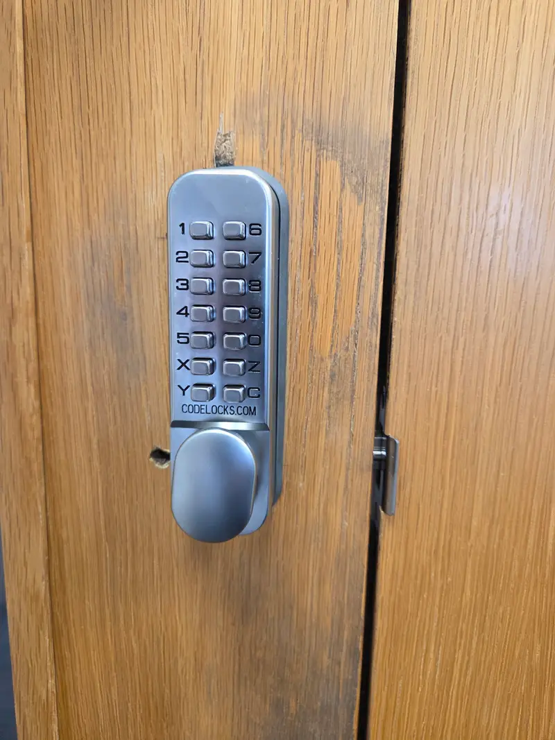 Digital push button code lock fitted by First For Locks Wroxham